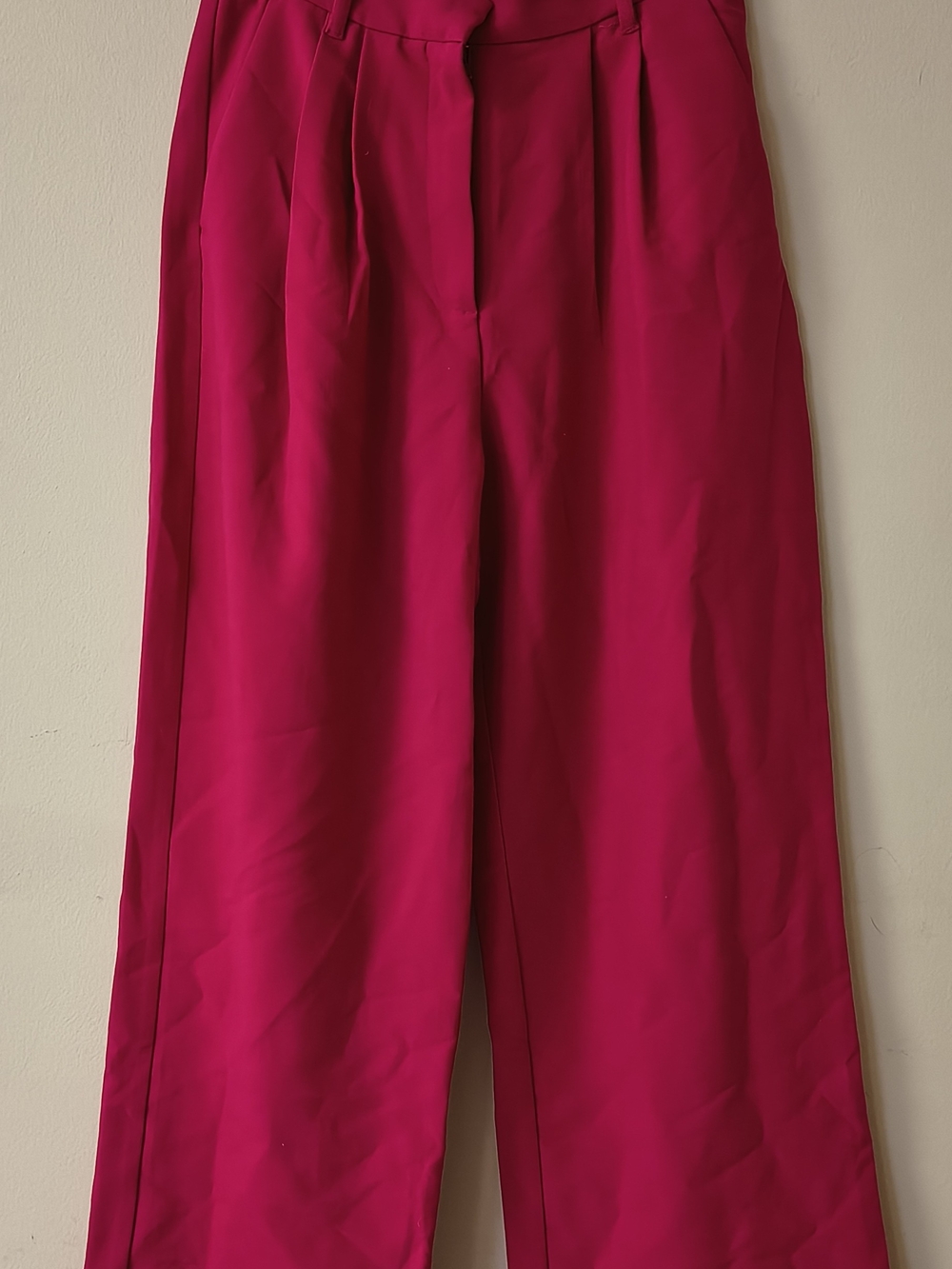 Abercrombie & Fitch Fuchsia High-Waist Wide-Leg Pants